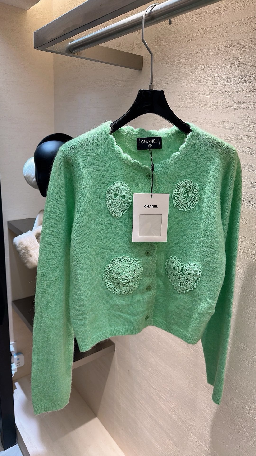 CHANEL MINT GREEN KNIT TOP