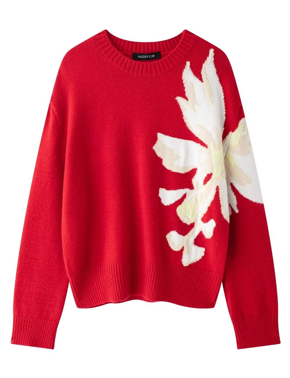 Trendy Color Block Jacquard Embroidered Knit Sweater
