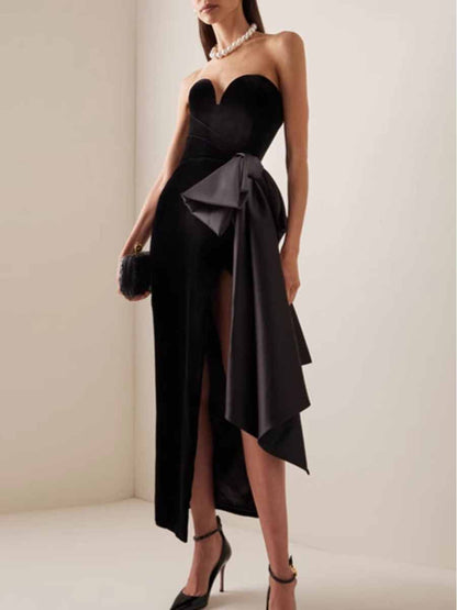 Yvonne Strapless Velvet Maxi Dress