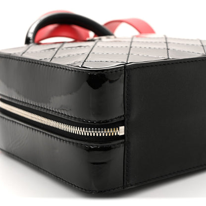 Patent Quilted Travel Kit Vanity Case Black