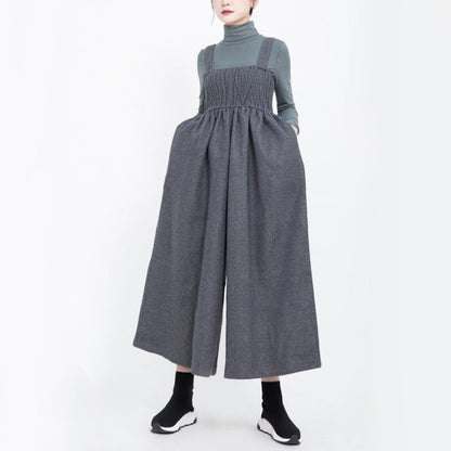 Cotton Polyester Wide Leg Suspenders Overalls Pants