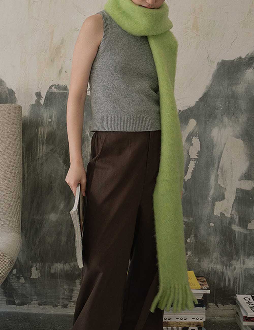Winter Solid Color Thick Tassel Wool Scarf
