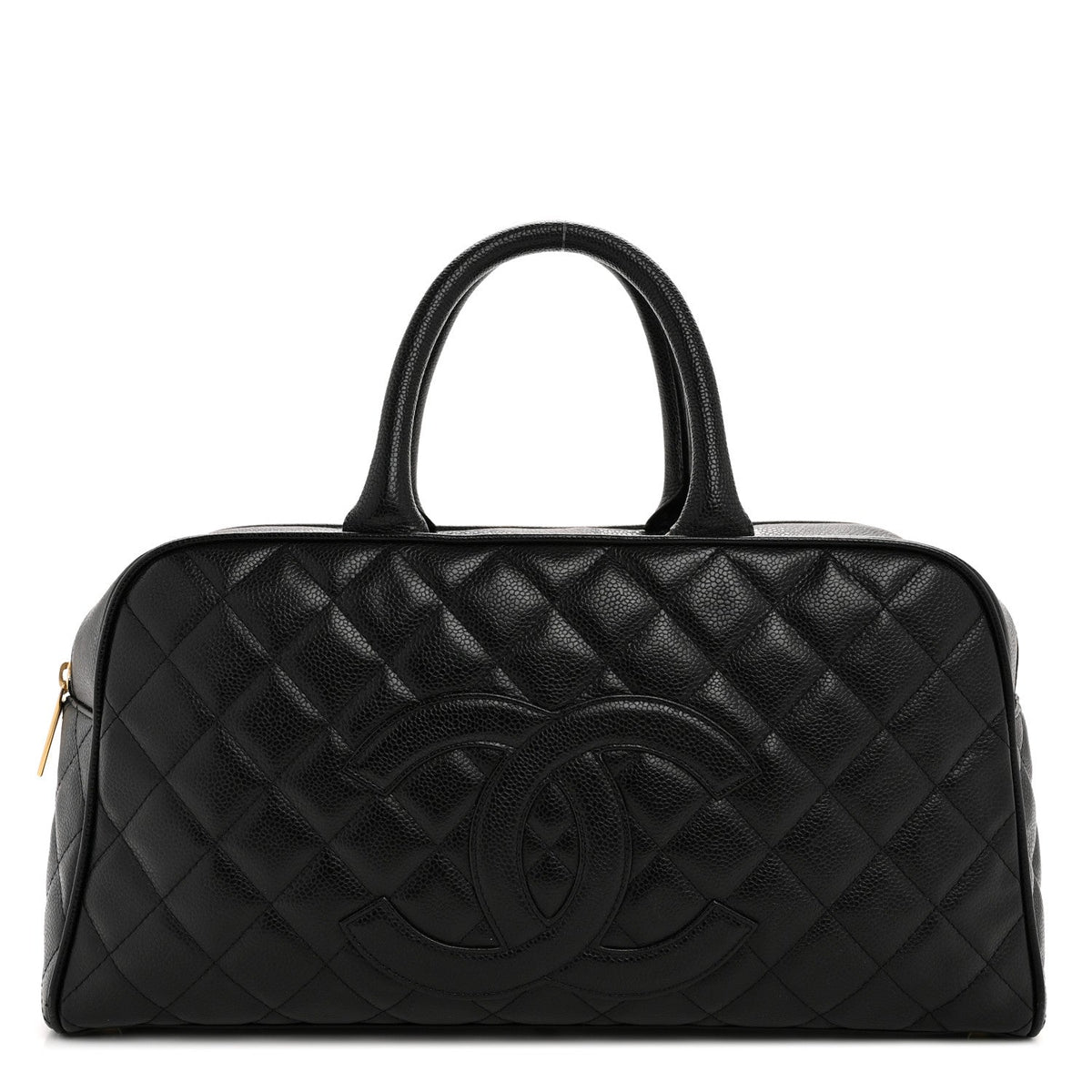 Caviar Quilted Large Bowler Black