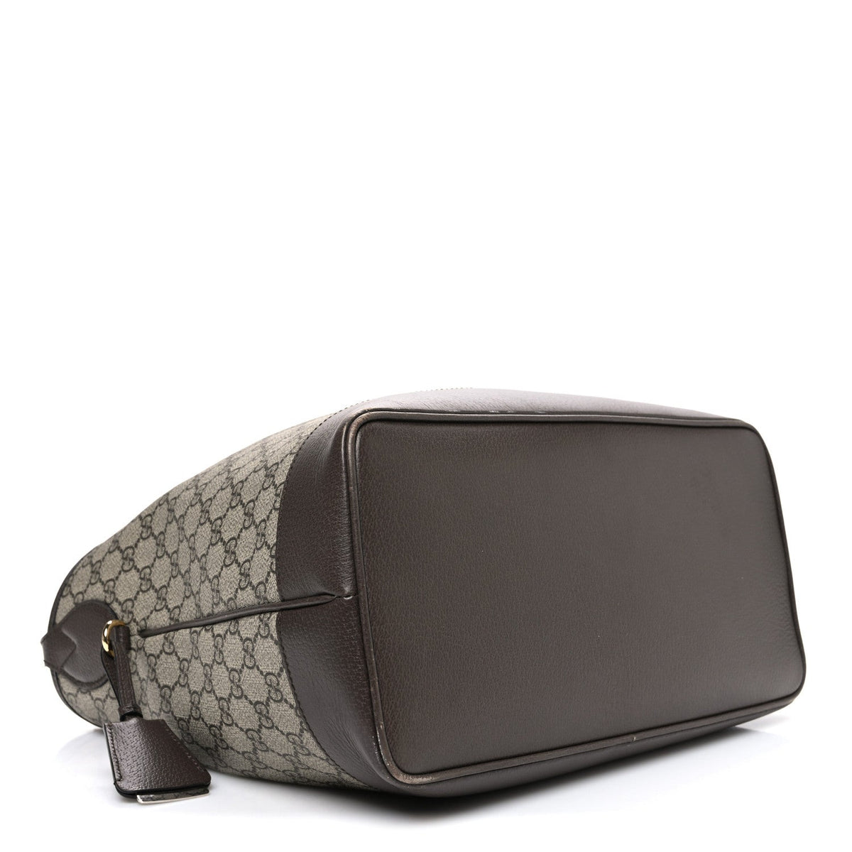 GG Supreme Monogram Textured Dollar Calfskin Web Large Ophidia Bucket Shoulder Bag Beige Ebony New Acero