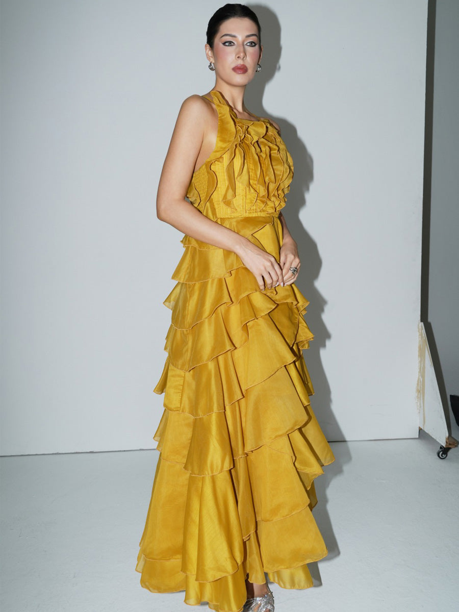 Luna Spaghetti Strap Tiered Ruffle Maxi Dress