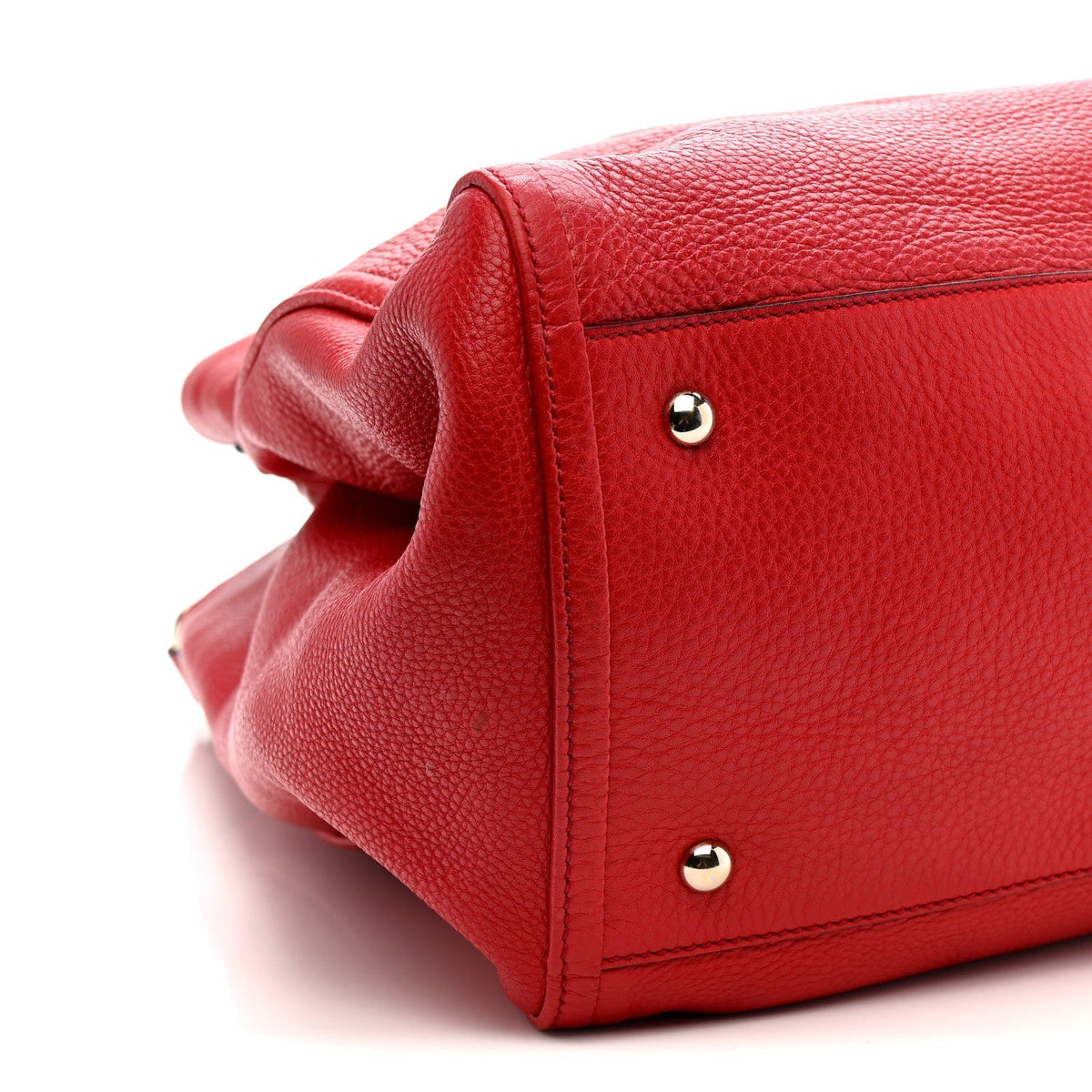 Pebbled Calfskin Large Soho Shoulder Bag Red