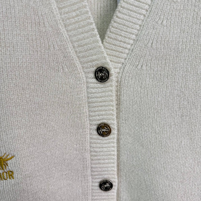 CD 25SS Bee Knitted V-Neck Button Wool Cardigan 306372