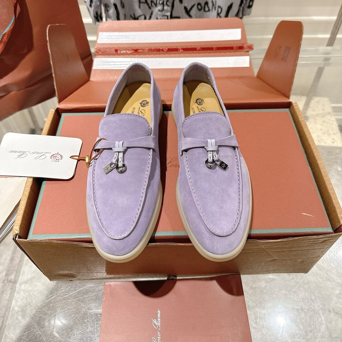 LP Summer Charms Walk Loafers Lavender Suede 565852