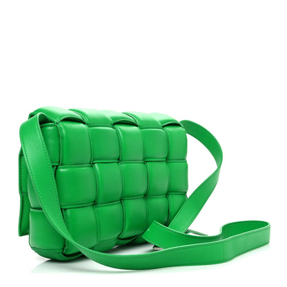 Nappa Maxi Intreccio Padded Cassette Crossbody Bag Parakeet