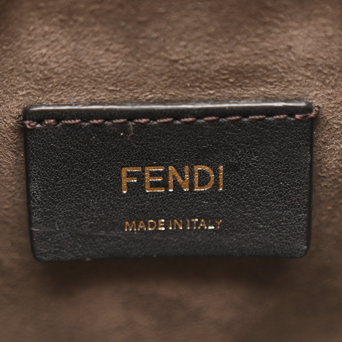 Vitello Liberty F is Fendi Bi-Color FF 1974 Embossed Mini Mon Tresor Bucket Bag Camelia Mandorlo