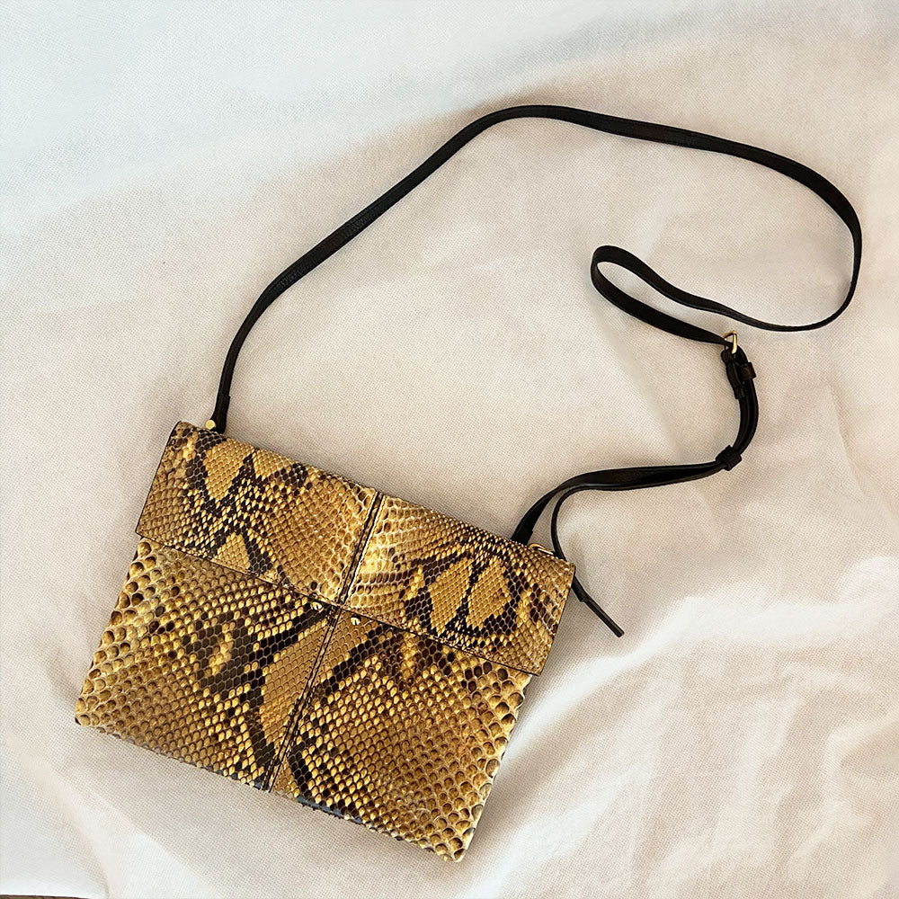 Marni Python Tan Clutch Bag