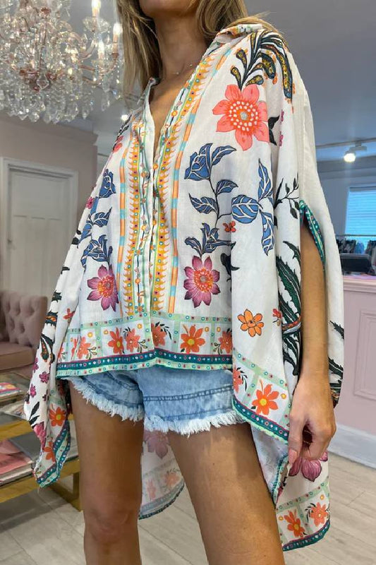ROSA FLORAL PRINT OVERSIZED SHIRT