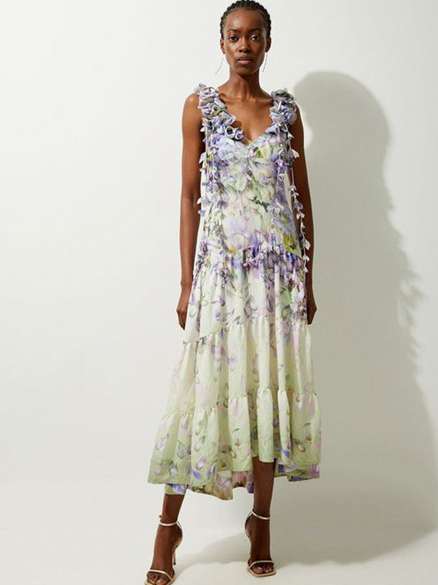 Aviana Floral Woven Strappy Two Piece Set