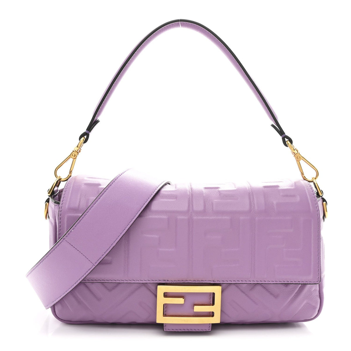 Nappa FF 1974 Embossed Baguette Agapanto