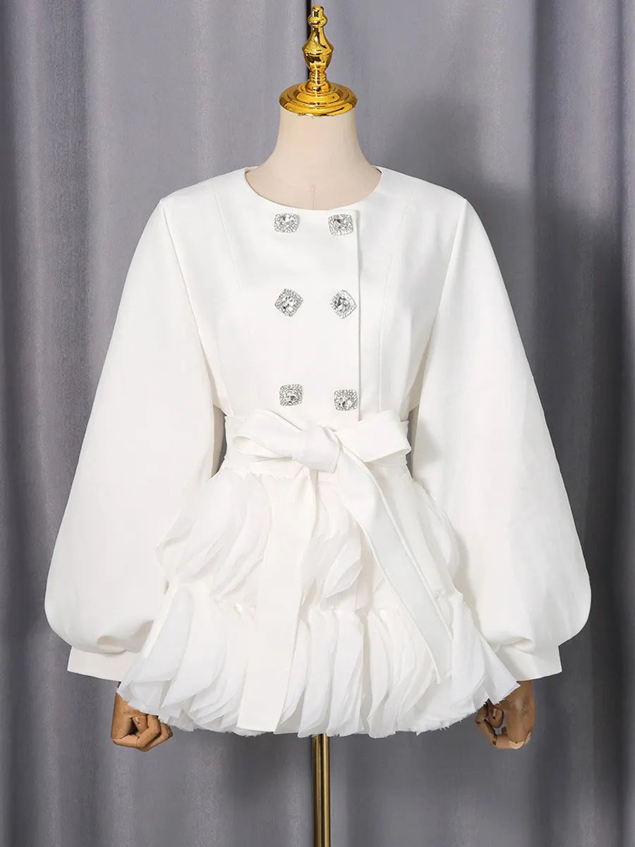 Imogen Ruffled Patchwork Mini Dress