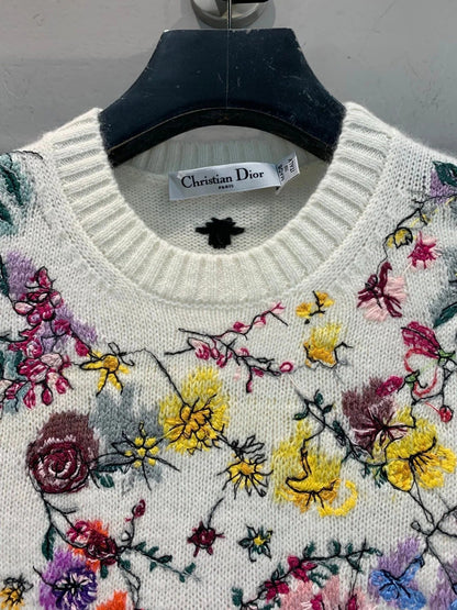 DIOR 25S FLORAL EMBROIDERED CASHMERE SWEATER 533