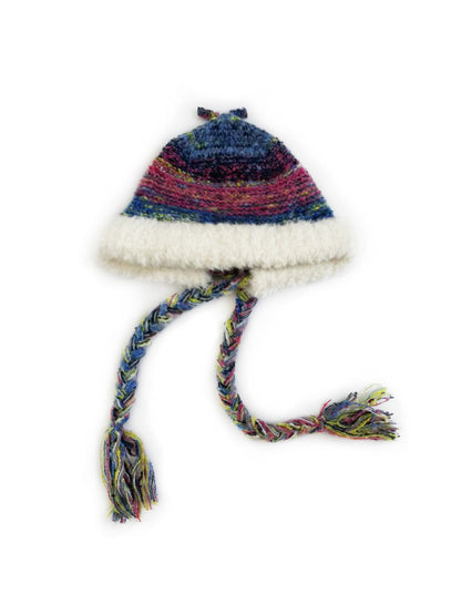 Haila - Rainbow Colorblock Knit Earflap Beanie
