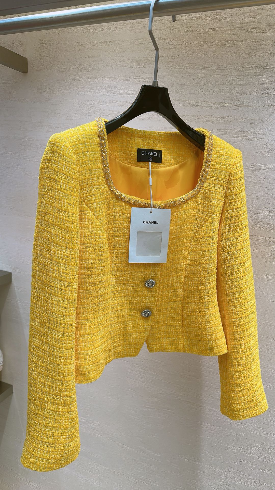 CHANEL JACKET YELLOW IN TWEED