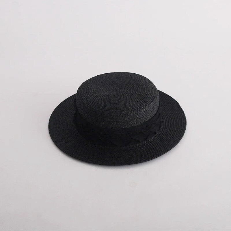 Sunscreen And Sunshade Flat Eave Straw Hat
