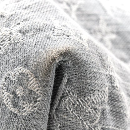 Monogram Denim CarryAll MM Washed Grey