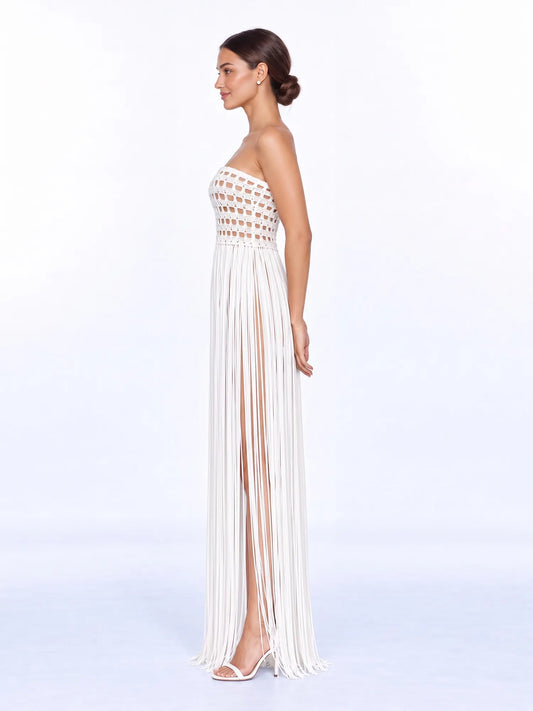 Melinda Crochet Fringe Maxi Dress