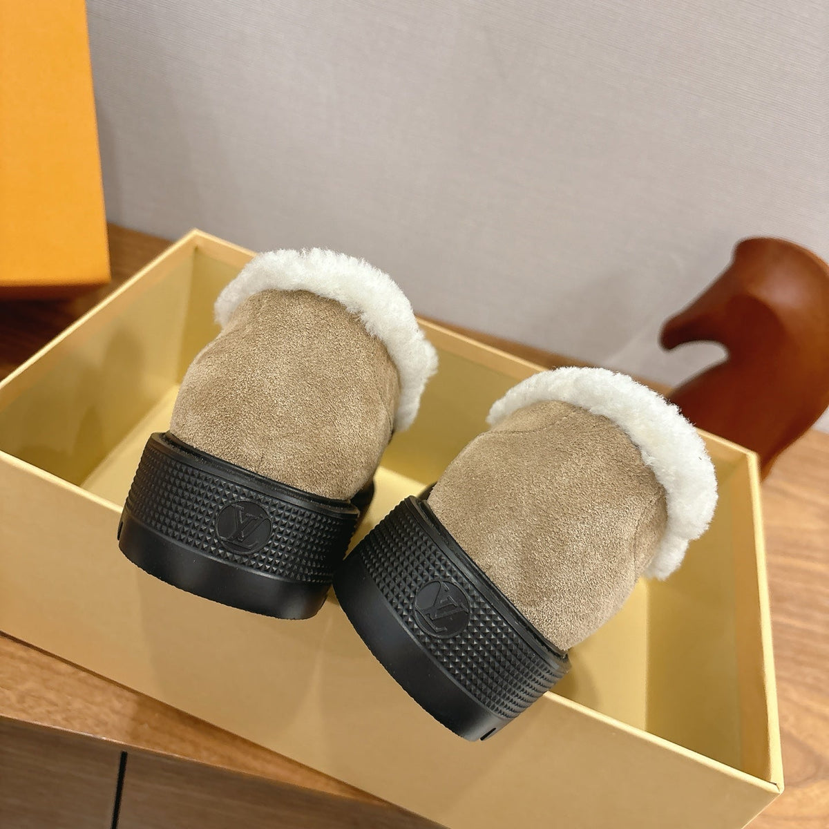 LV District Flat Loafer Dark Khahi Wool Suede 594853