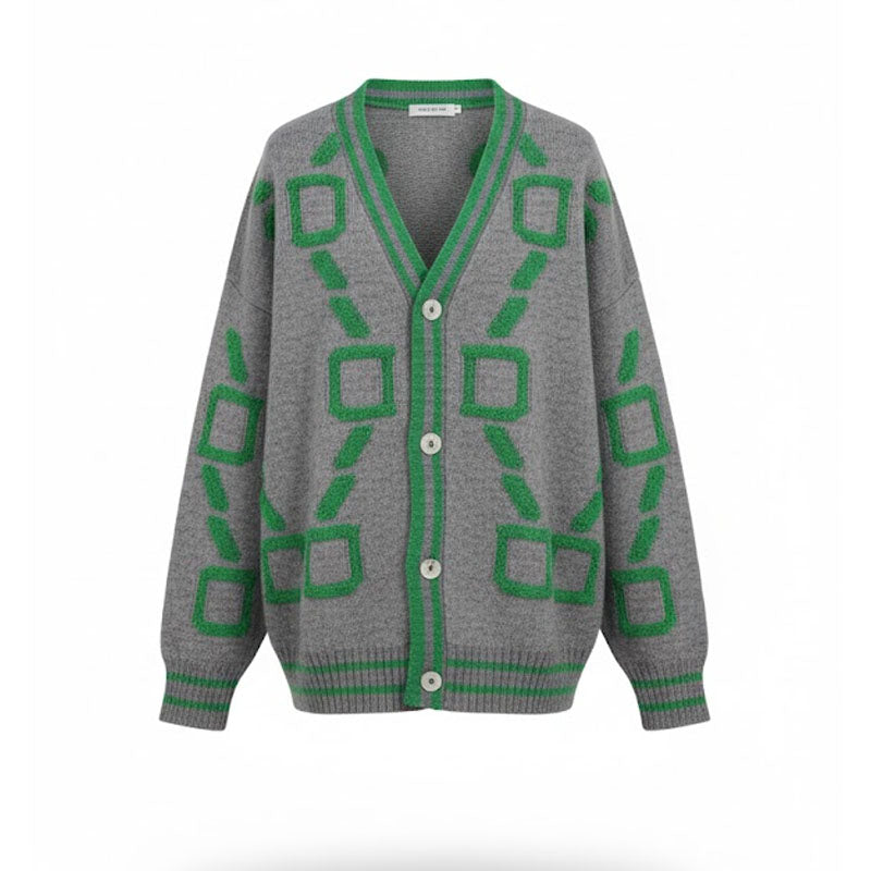 Casual V-Neck Long Sleeve Loose Knit Cardigan