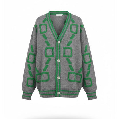 Casual V-Neck Long Sleeve Loose Knit Cardigan