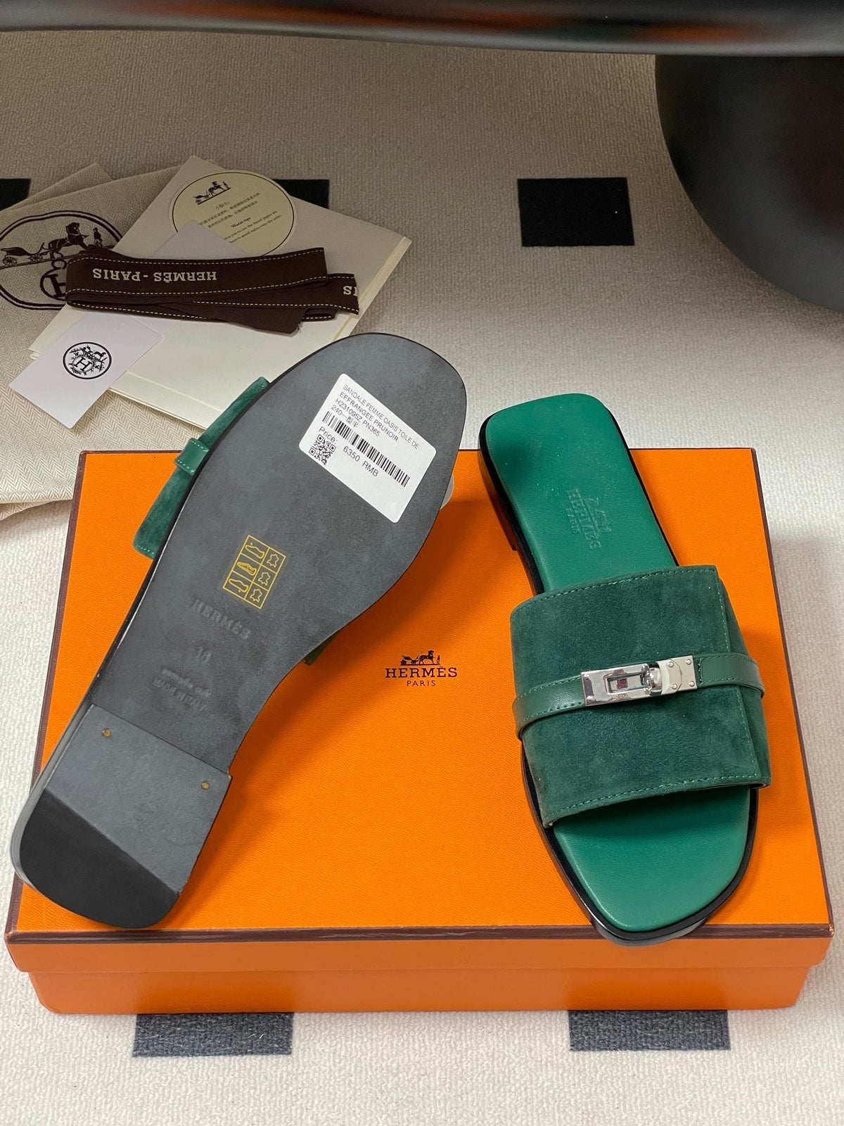 HM Giulia Sandals Teal Calfskin 314025