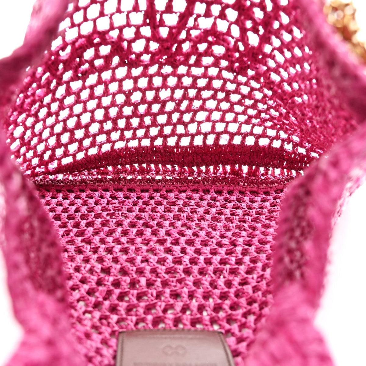 Raffia Summer Banana Tote Fuchsia Rose