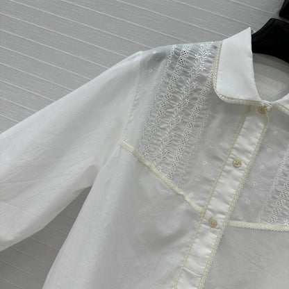 Prada 25 Long Shirt White Cotton