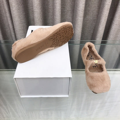 Loewe 2026 Ballet Flat Beịge in Wool 597431
