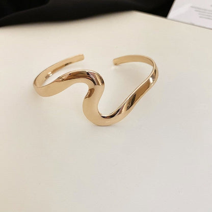 Metal Wave Open Bracelet