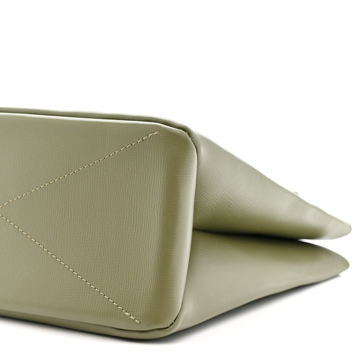 Calfskin Mini Shopper Tote Khaki Green