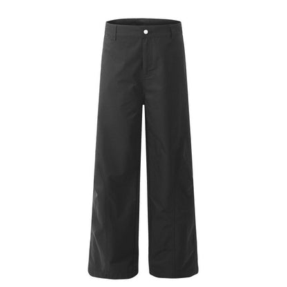 Double-Knee Pleated Wide-Leg Cargo Pants Curved Cut Lightweight Design