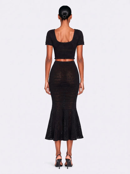 Lucy Cutout Short-Sleeve Knit Midi Skirt Set
