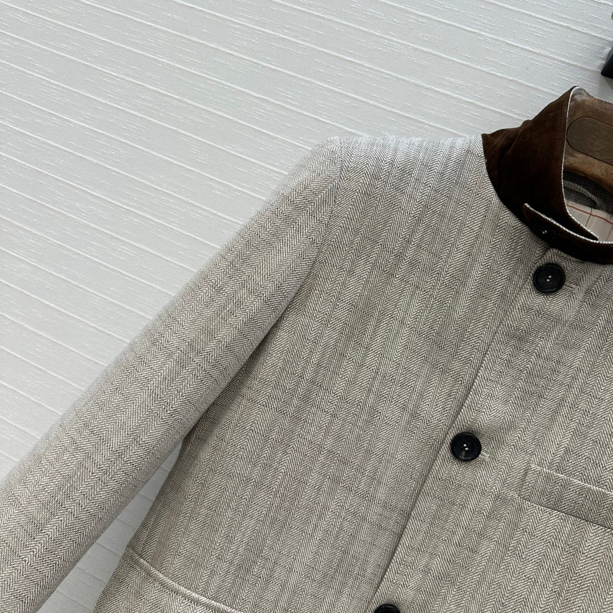 LP 25 Jacket Gray mix Brown Tencel Linen Cotton 310159