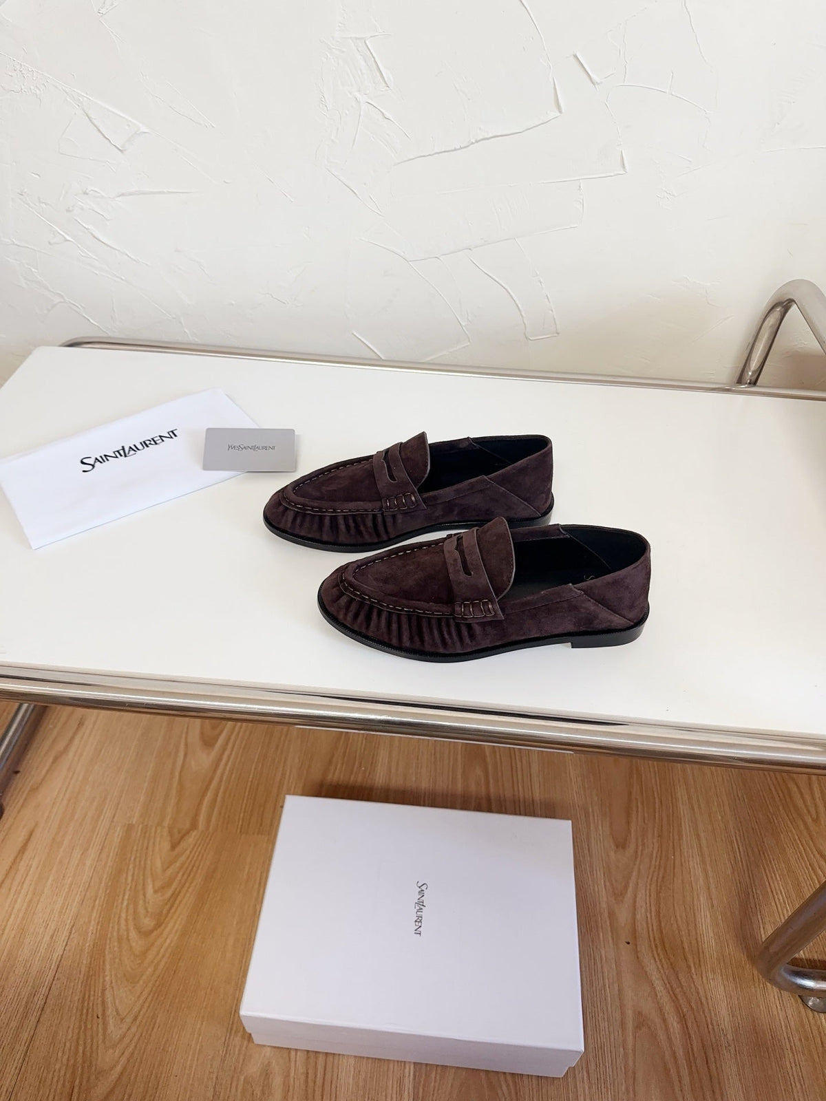 YSL Le Loafer Supple Coffee Suede