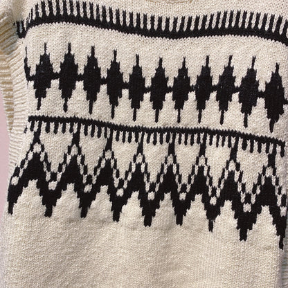 CD 25 Sleeveless Sweater White Black Wool 320037