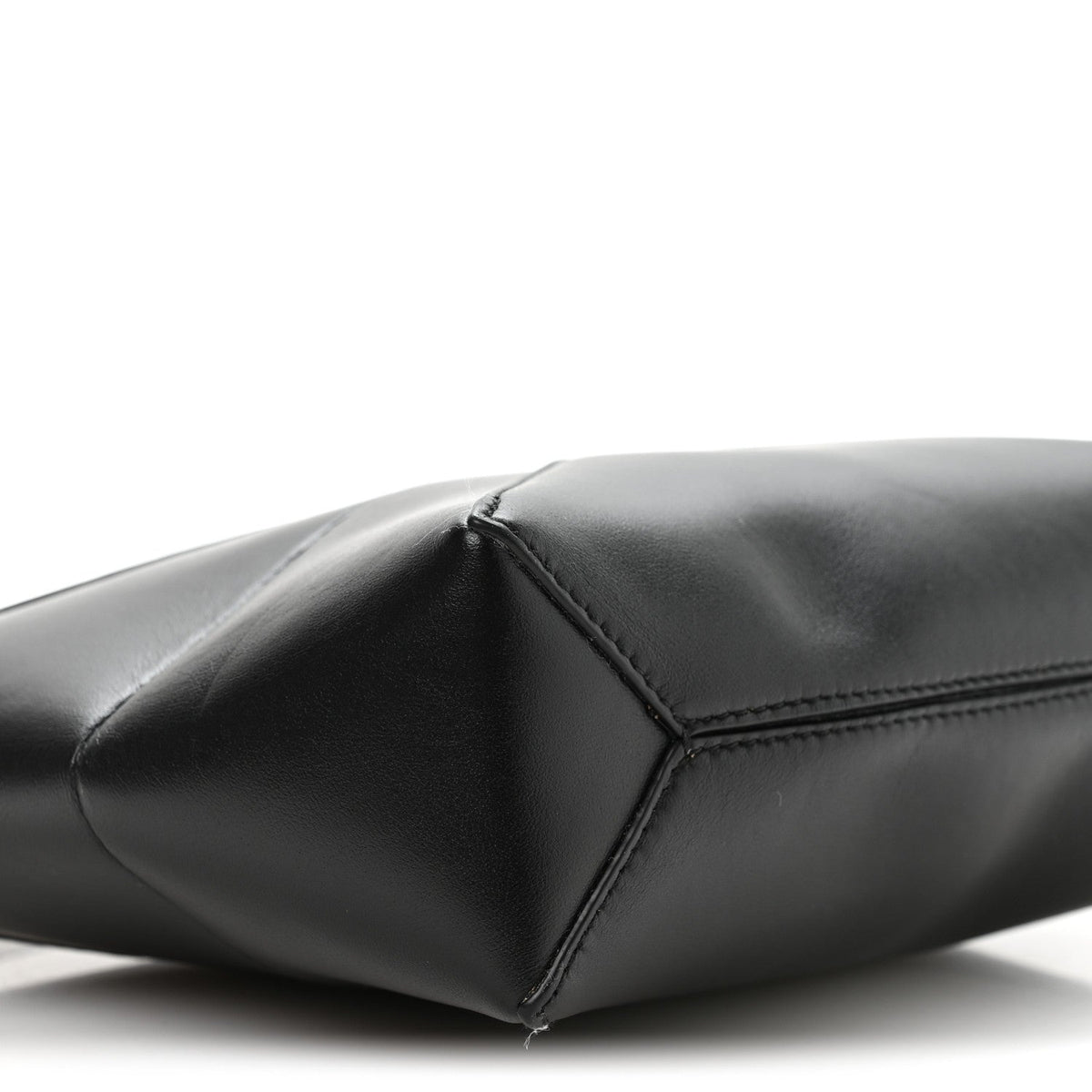 Shiny Calfskin Puzzle Fold Pouch Black