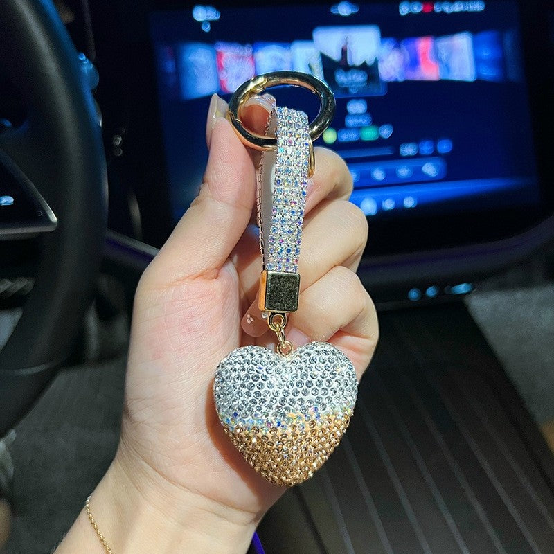 Full Diamond Heart Keychain Pendant