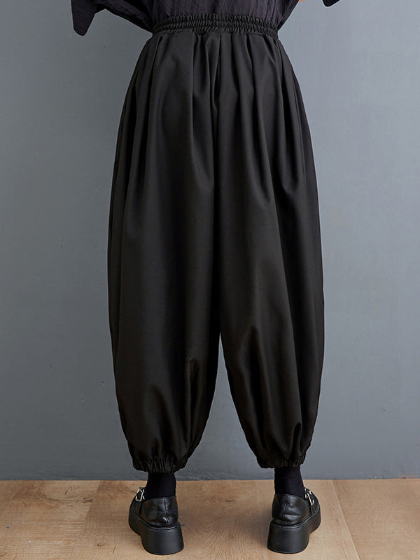 Bloomers Loose Drawstring Solid Color Casual Pants Bottoms