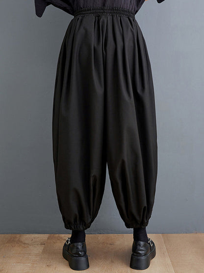 Bloomers Loose Drawstring Solid Color Casual Pants Bottoms