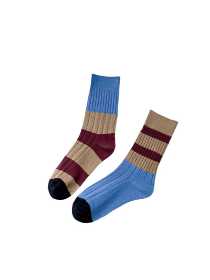 Rufia - Retro Stripe Crew Socks - Breathable &amp; Stylish