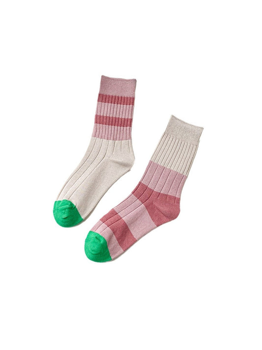 Rufia - Retro Stripe Crew Socks - Breathable &amp; Stylish