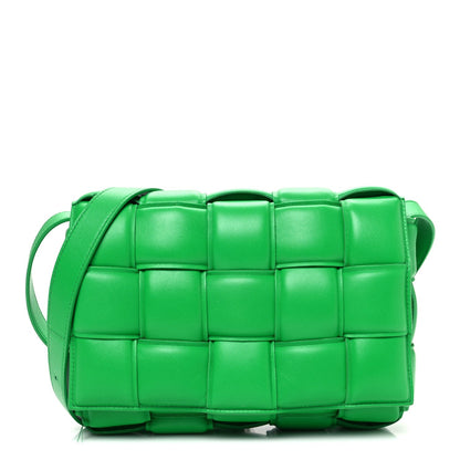 Nappa Maxi Intreccio Padded Cassette Crossbody Bag Parakeet