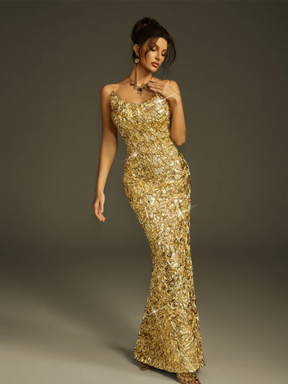 Christabel Maxi Dress In Gold