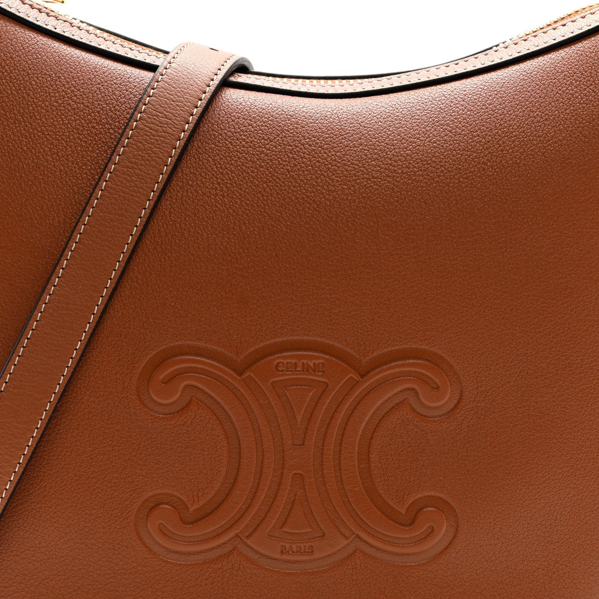 Supple Calfskin Small Triomphe Heloise Shoulder Bag Tan
