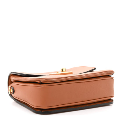 Grained Calfskin Lockme Oxford Cognac