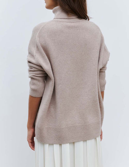 Winter Turtleneck Oversized Ribbed Knit Sweater